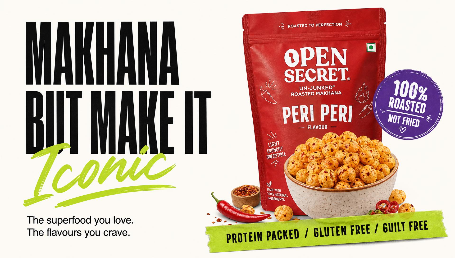 Makhana but make it iconic — Peri Peri roasted makhana pouch