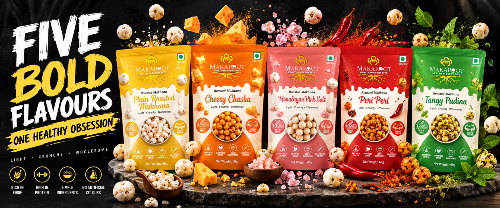 Snack like you mean it everyday — high protein roasted makhana